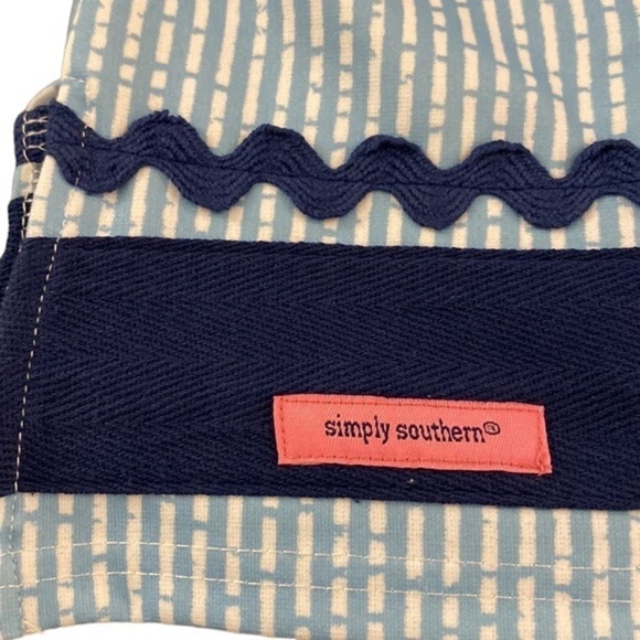 Simply Southern lined sleeveless blue & white print shift dress size Sma… - Picture 8 of 12